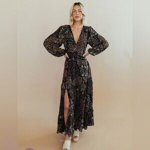 NWT Baltic born black floral maxi